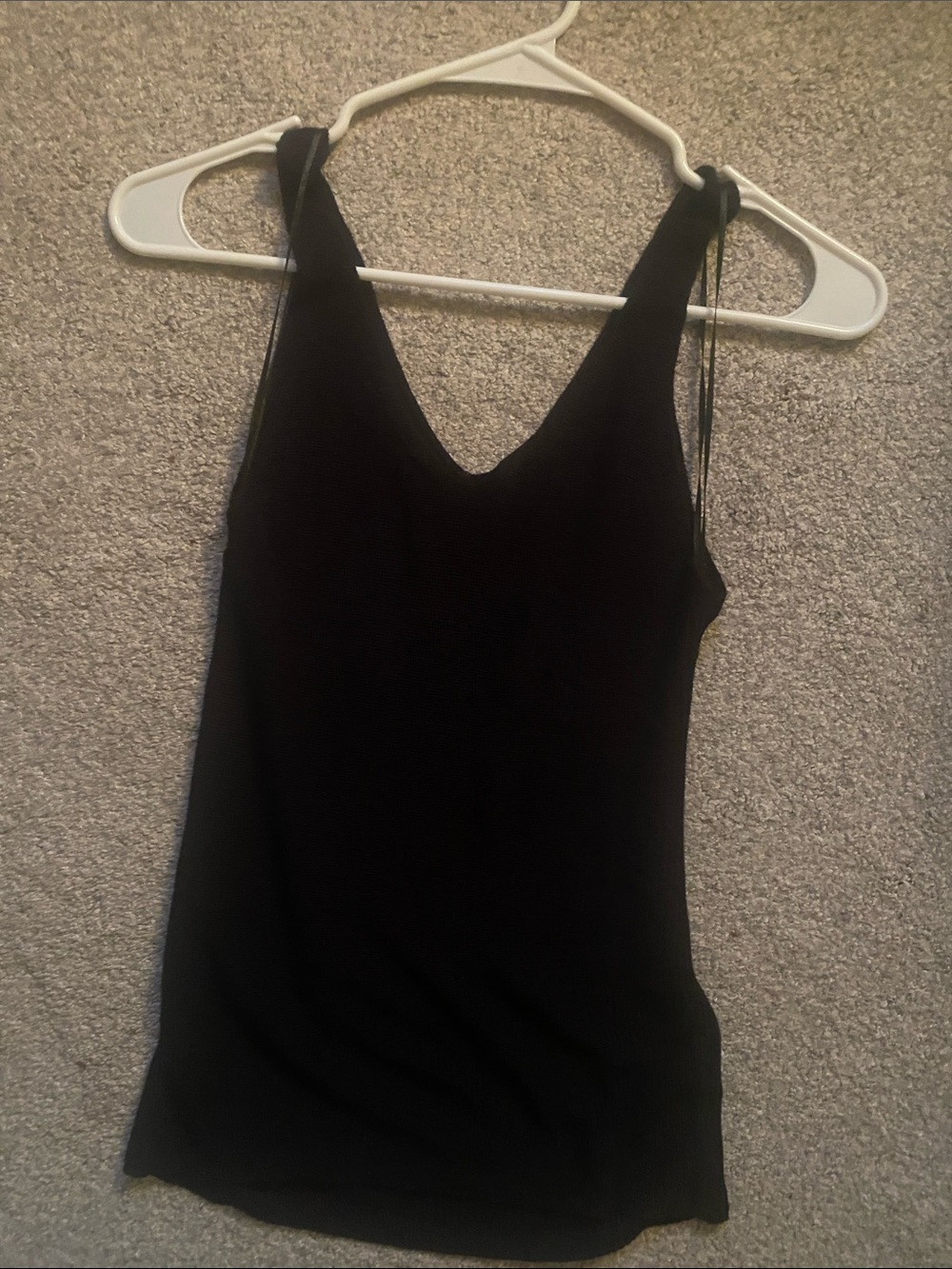 Double Zero Black V-Neck Ribbed Camisole